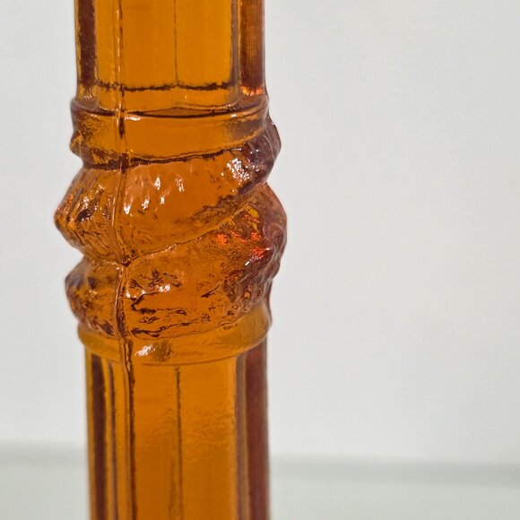 Portieux Vallerysthal Bavards Diving Dolphin - Koi Fish Candlestick - Amber - Picture 5 of 12